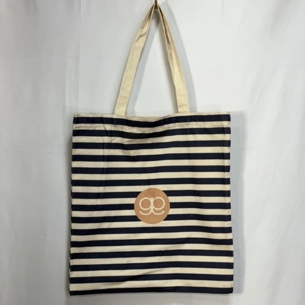 ⛵️NWOT Gorjana Navy and Cream Striped cotton canvas Tote